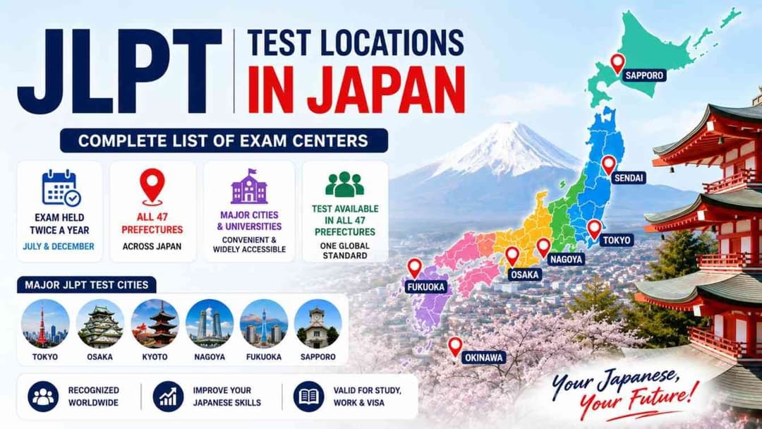 JLPT Test Locations Japan 2026: All Official Exam Centers by City